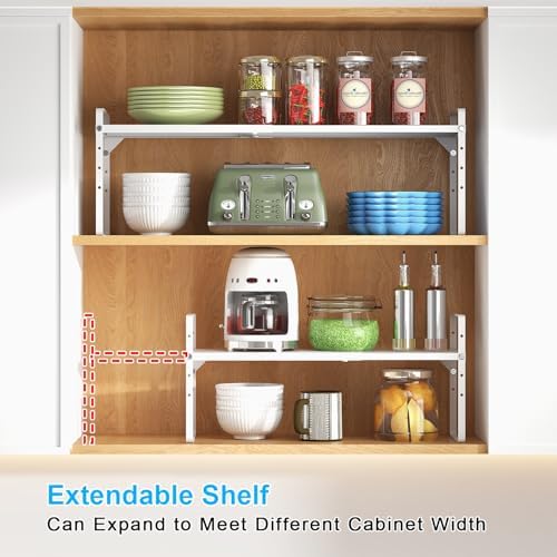 15.5 to 25.5 Inch Expandable Kitchen Cabinet Organizer Shelf, 30 LBS Heavy Duty - Image 7