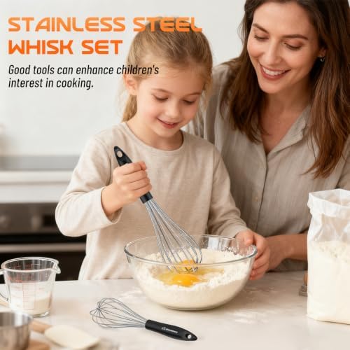 NileHome Whisk Set 8" 10" 12" Kitchen Whisk - Image 7