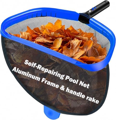 Pool Skimmer Net Leaf Rake for Above Ground Pool, 17.5 Inch by ROMIVO