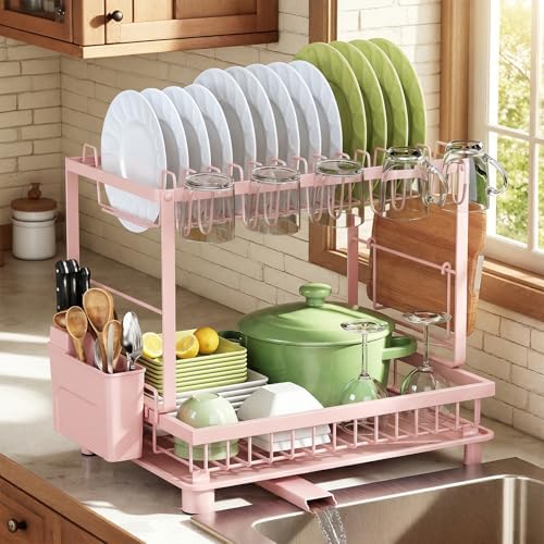 2-Tier Dish Drying Rack for Kitchen Counter, Space-Saving by Nfnoyp