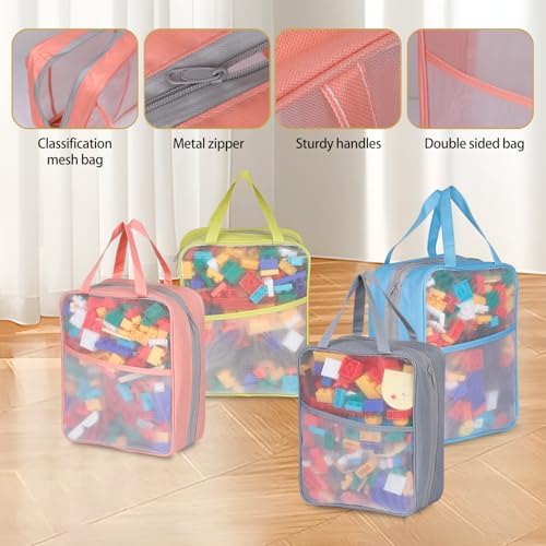 4 Pack Extra Large Mesh Toy Zipper Storage Bags - Image 2