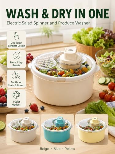 Salad Spinner and Produce Washer, 2026 New Multifunctional Vegetable Dryer - Image 2