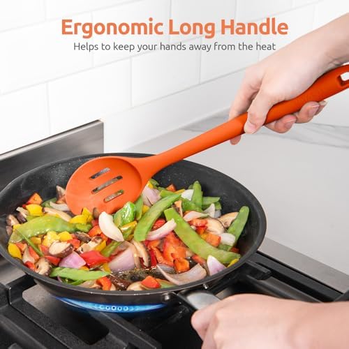 U-Taste Silicone Spoons Set of 2, 13.3" Long Large Mixing Spoon - Image 5