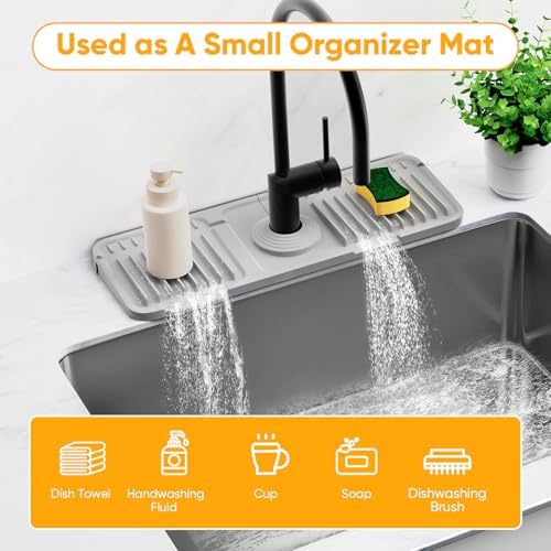 14.6 inch Faucet Mat for Kitchen Sink Splash Guard Kitchen Sink Area Water - Image 7