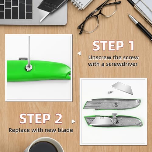 DIYSELF 20 Pack Retractable Box Cutters, Heavy Duty Razor Utility Knives - Image 5