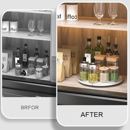 Oroyutor 12-Inch Oak Lazy Susan Spice Organizer - Image 5