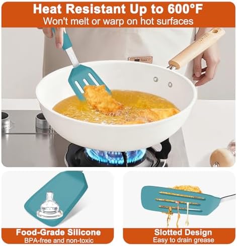 2 Pack Silicone Kitchen Spatula Set, 600°F Heat Resistant - Image 4
