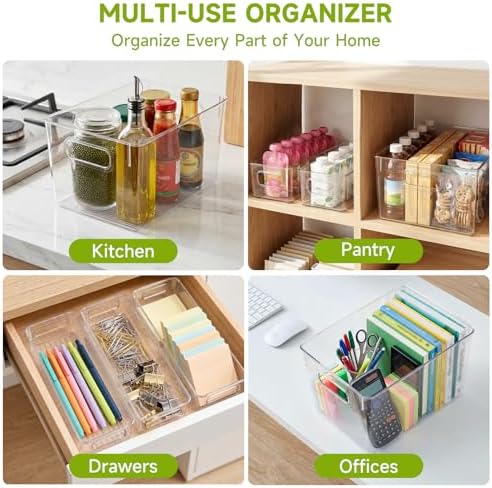 YKIOKE 8 Pack Clear Plastic Storage Bins - Image 6