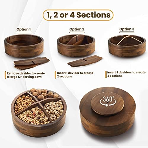 TIDITA 12" Wooden Lazy Susan Organizer - Image 2