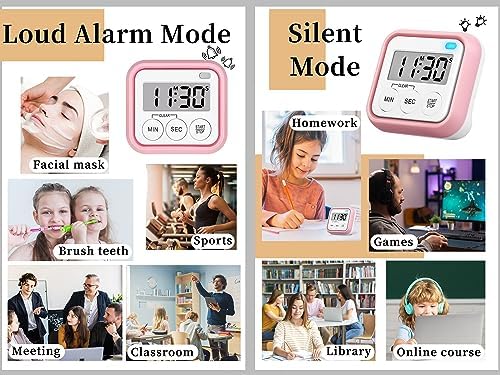 Timer, Kitchen Timers for Cooking Classroom Timer for Kids Teachers Magnetic - Image 2