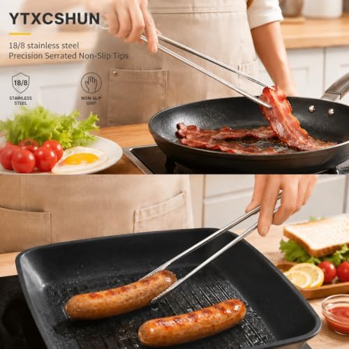 Precision Serrated Non-Slip Tips Cooking Tweezers, Tongs - Image 3