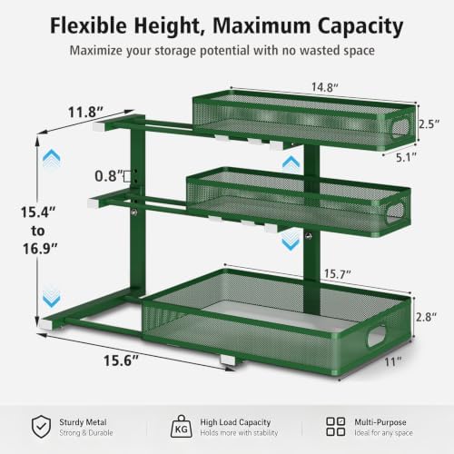 Under Sink Organizer, 3-Tier Sliding Drawers - Image 4