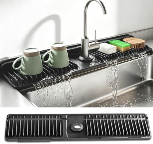 24 Inch Longer Silicone Faucet Mat, 7°Slope Fast Self-draining by SOCORIA