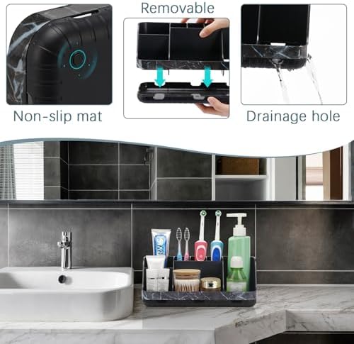 GFWARE Marble Black Toothbrush Holder - Image 4