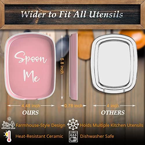 Ceramic Spoon Rest for Stove Top, DAYYET Large Spoon Holder, Spoon Rest for - Image 3