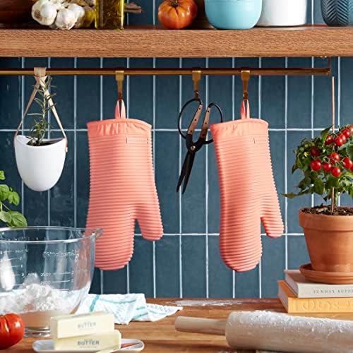 KITCHENAID Ribbed Soft Silicone Oven Mitt 2-Pack Set, Bird of Paradise - Image 2