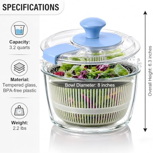 3.2 Qt Glass Salad Spinner - Image 2