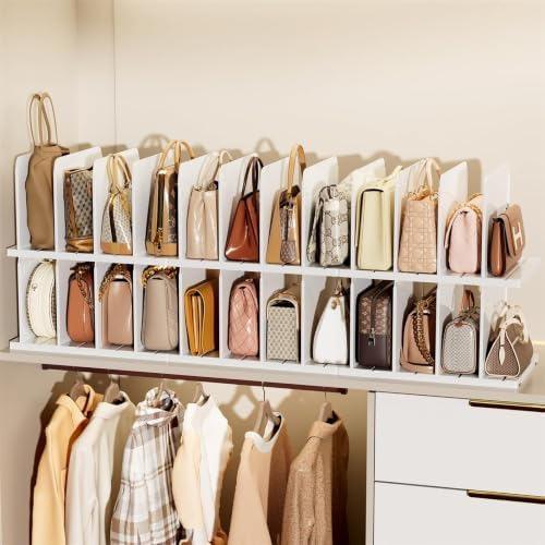 Stackable Purse Organizer for Closet Acrylic Shelf Divider, 6 Pack by MSHOMELYDIRECT