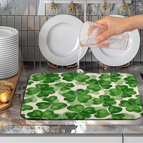 Green Clover Shamrock Dish Drying Mats - Image 5
