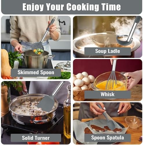 E-far 14 Pieces Silicone Cooking Utensils Set, Kitchen Utensils Set - Image 5