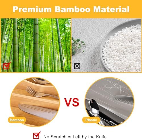 Kitchen Bamboo Silverware Organizer, Kitchen Drawer Organizer - Image 6