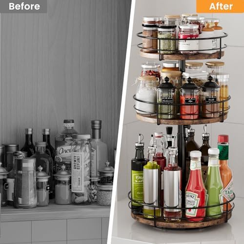 3 Tier Lazy Susan Spice Rack Organizer 360° Rotating - Image 7