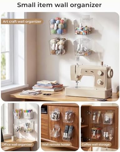 Wall Mount Organizer, 8 Hooks and 6 Pack Cabinet Door Storage Bins, - Image 6