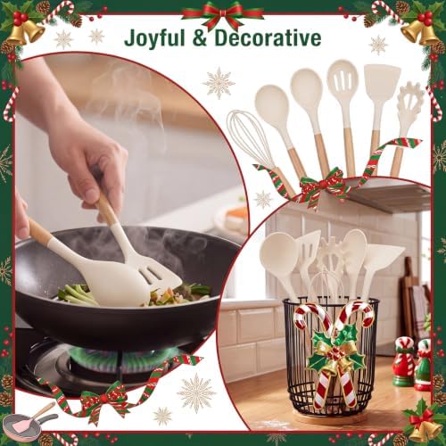 7 Pcs Christmas Kitchen Decor, Silicone Christmas Cooking Utensil - Image 5