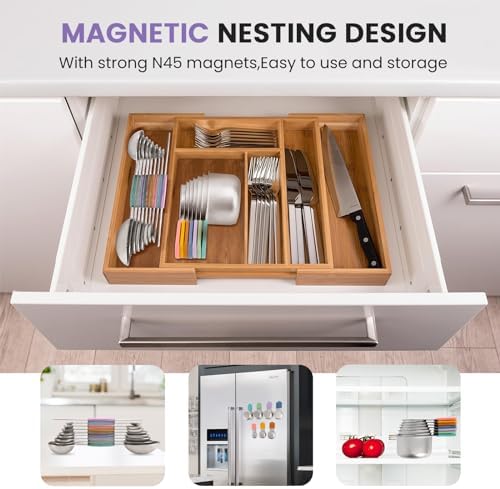 Magnetic Measuring Cups and Spoons Set-Heavy Duty 304 Stainless Steel - Image 5