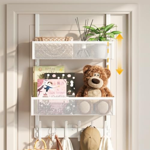Over the Door Hooks Organizer, Door Hanger Fits Doors 1 3/4" White by Aimeaihe