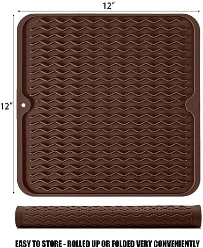 Silicone Dish Drying Mat, Non-Slip Easy Clean Sink Mat - Image 2