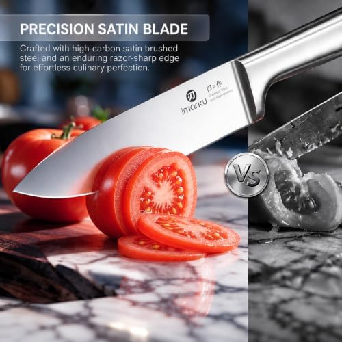imarku 15-Piece Knife Block Set Built-in Sharpener, Santoku - Image 6