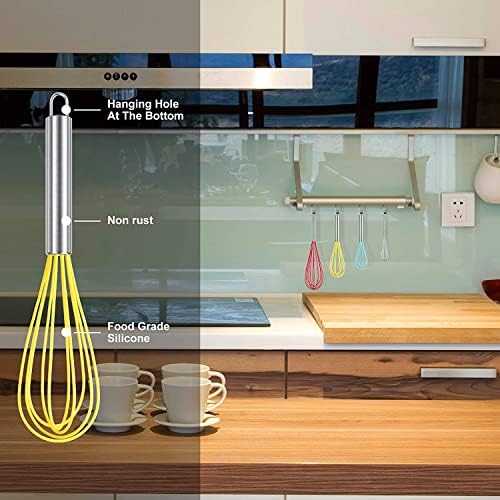 HOTEC 4 Pieces Silicone Whisks Set, Wire Balloon Whisks - Image 6