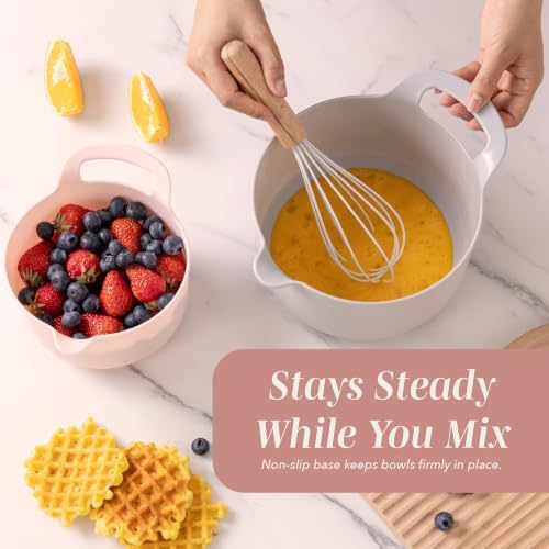 COOK WITH COLOR Nesting Plastic Mixing Bowl Set with Pour Spouts and Handles - Image 6