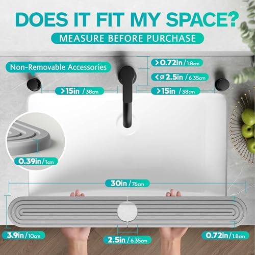 Stone Faucet Mat for Kitchen Sink – Diatomite Fast-Drying Stone Tray, Faucet - Image 2