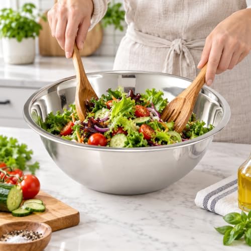 Stainless Steel Mixing Bowl 8 Quart Large Kitchen Prep Bowl - Image 5