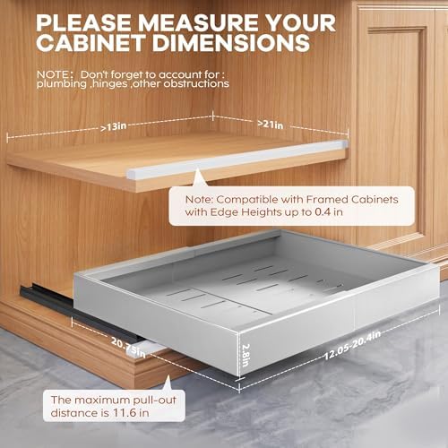 Seinloes 2 Pack Expandable Pull Out Cabinet Organizer 21"Deep - Image 4