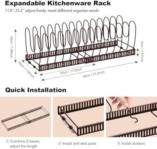 Housolution Pot and Pan Lid Organizer Holder Storage Rack - Image 5