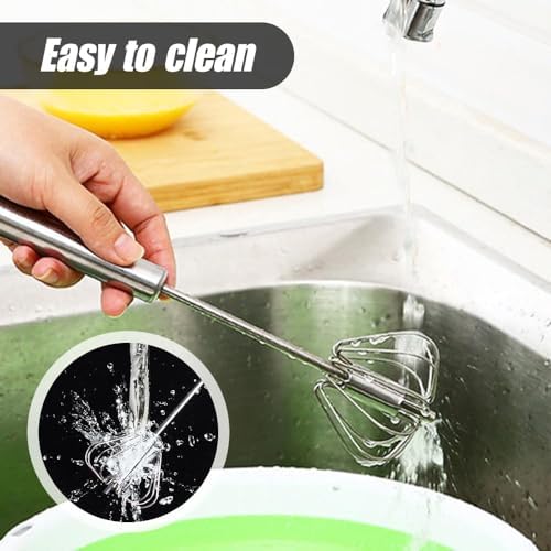 Stainless Steel Egg Whisk, 2025 Upgrade Hand Push Whisk Blender - Image 6