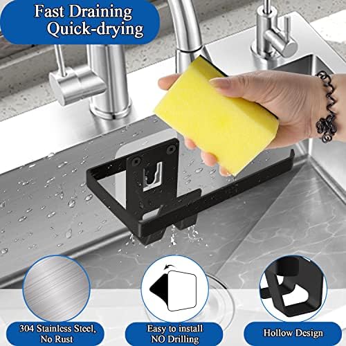 GAViA Sponge Holder for Kitchen Sink, Removable Stainless Steel Sink Caddy - Image 3