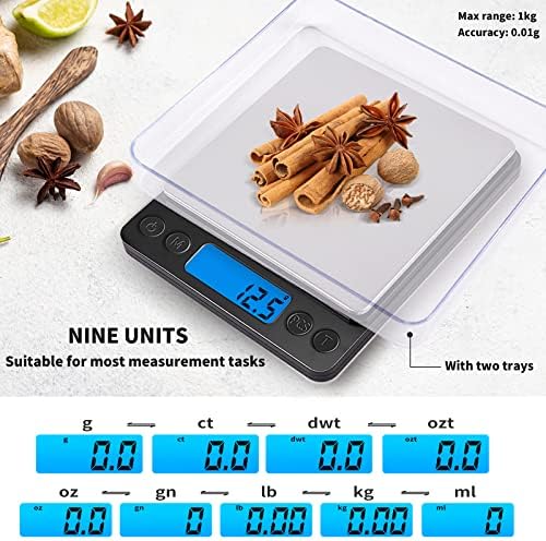 Small Digital Gram Scale 1000g by 0.01g, MEIYA High Accuracy Scale - Image 5