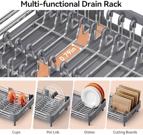 Urackify Extendable Stainless Dish Drying Rack - Image 4