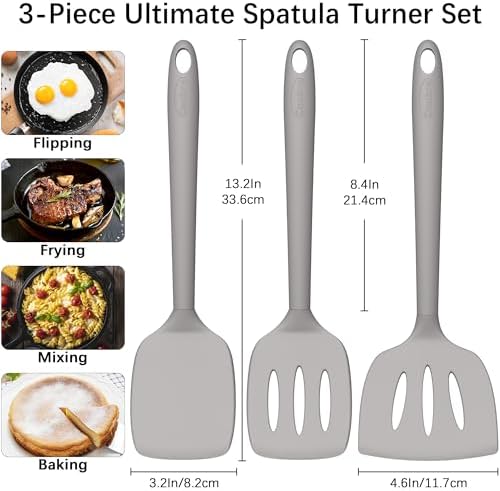 Coukre 3 Pack Silicone Spatula Set, Heat Resistant to 500°F - Image 2