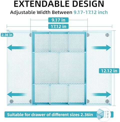 Marbrasse Expandable Desk Drawer Organizer, Mesh Drawer Organizer Tray - Image 2