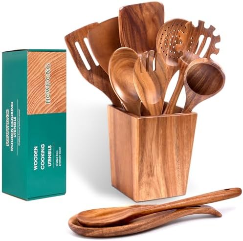 HOWHONG Acacia Wood Cooking Utensils Set by HOWHONG