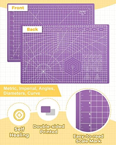 Thickened 18"x12" Self Healing Cutting Mat, Idemeet Rotary Cutting Sewing Mat - Image 4
