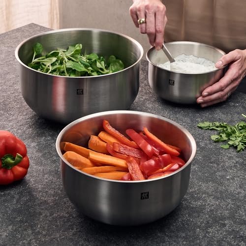 ZWILLING Prep 3-pc Brushed Stainless Steel Nesting Bowls Set - Image 3