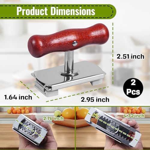2-Pack Adjustable Jar Opener, Stainless Steel Lid Remover, Wood Handle - Image 4