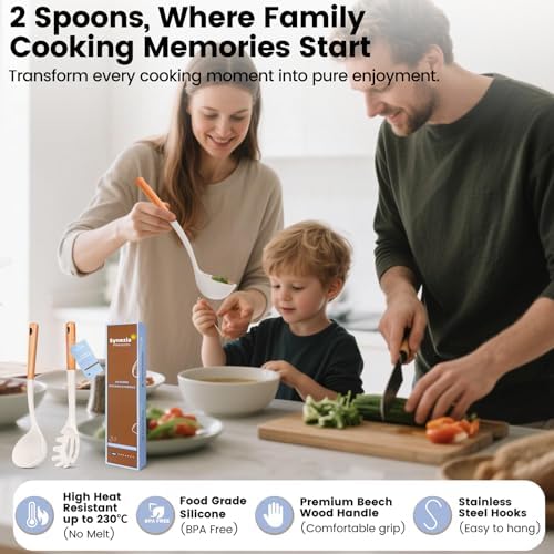 Silicone Soup Ladle Spoon, Kitchen Soup Cooking Spoons Set, Large Spaghetti - Image 6