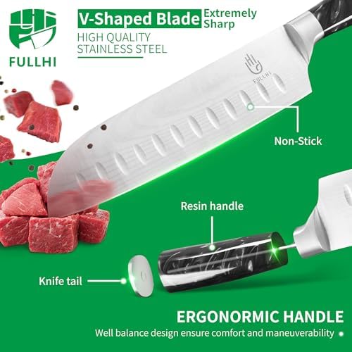 FULLHI 15pcs Japanese Knife Set - Image 3